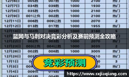 篮网与马刺对决竞彩分析及赛前预测全攻略